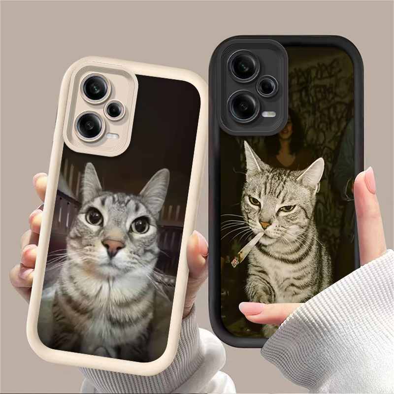 Xiaomi Redmi Note 14 - Trendige Katzen-Raucher-Handyhülle für Xiaomi Redmi Note