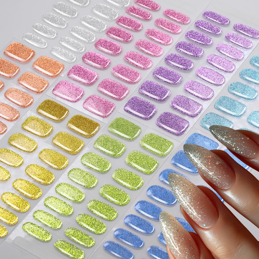 16 farbenfrohe Glitzer-Halbgeh – Full Cover Adhesive Bewertung und Preis