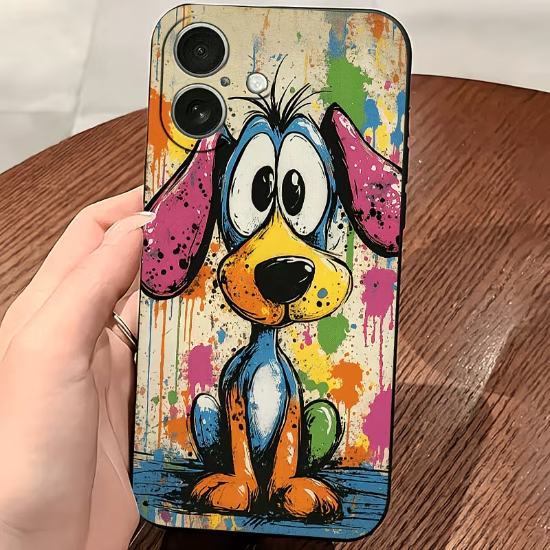Graffiti-Farbige Welpen-TPU-Ha – Apple Iphone 15 Bewertung und Preis