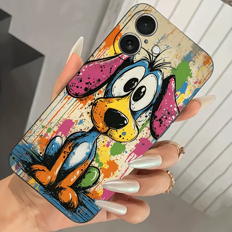 Graffiti-Farbige Welpen-TPU-Ha – Apple Iphone 15 Bewertung und Preis