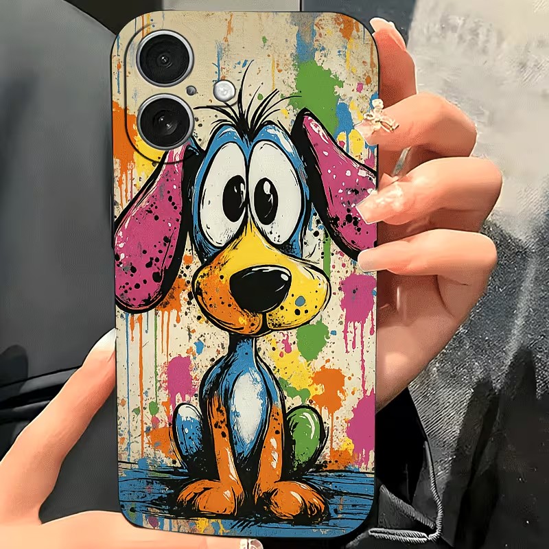 Graffiti-Farbige Welpen-TPU-Ha – Apple Iphone 15 Bewertung und Preis